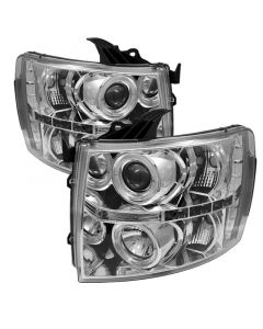 Spyder Chevy Silverado 1500 07-13 Projector Headlights LED Halo LED Chrm PRO-YD-CS07-HL-C buy in USA