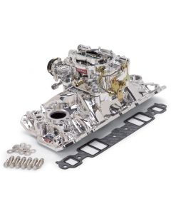 Edelbrock Manifold And Carb Kit Performer Eps Small Block Chevrolet 1957-1986 Natural Finish buy in USA