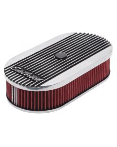 Edelbrock Air Cleaner Elite II Oval Single 4-Bbl Carb 2 5In Red Element Polished buy in USA