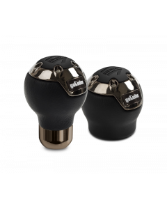 Momo Gotham Shift Knob - Black Leather, Dark Chrome Insert buy in USA