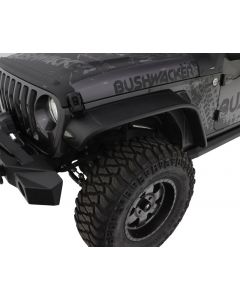 Bushwacker18-22 Jeep Wrangler JL 2/4 Door Front Flat Style Flares 2pc - Black buy in USA