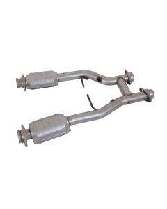 1996-2004 Mustang 4.6 GT / Cobra Short Mid H Pipe w Catalytic Converters 2-1/2 For Long Tube Headers buy in USA