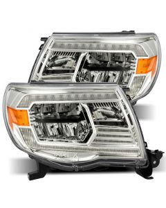 AlphaRex 05-11 Toyota Tacoma LUXX Crystal Headlights Plank Style Chrome w/Activation Light/DRL buy in USA