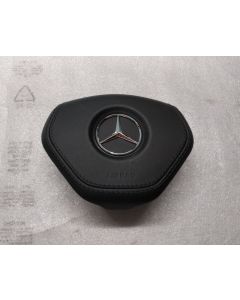 MERCEDES STEERING WHEEL CENTRE COVER LEATHER BLACK W204 W176 W212 buy in USA