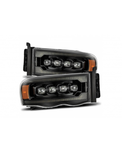 AlphaRex 02-05 Dodge Ram 1500 NOVA LED Proj Headlights Alpha Black w/Activ Light/Seq Signal buy in USA