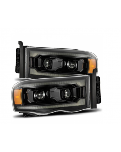 AlphaRex 02-05 Dodge Ram 1500 LUXX LED Proj Headlights Alpha Black w/Activ Light/Seq Signal buy in USA