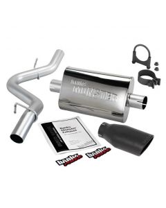 Banks Power 97-99 Jeep 2.5/4.0L Wrangler Slip Fit Cat Monster Exh Sys - SS Single Exh w/ Blk Tip buy in USA