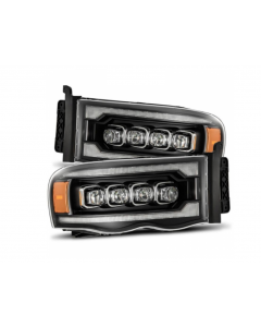 AlphaRex 02-05 Dodge Ram 1500 NOVA LED Proj Headlights Plank Style Blk w/Activ Light/Seq Signal buy in USA