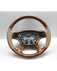 MERCEDES W221 S CL STEERING WHEEL WOOD + NEW LEATHER BROWN S500 S600 W216 buy in USA