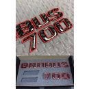 Tail Brabus badges 700 carbon letters with red trim