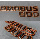 Tail Brabus 800 carbon badges with orange trim for G-Wagon