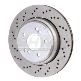 SHW 06-08 BMW Z4 3.2L Left Rear Cross-Drilled Lightweight Brake Rotor (34212282303)