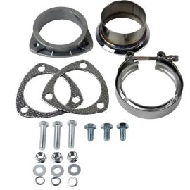 Granatelli 3in V-Band to Straight Connection Cutout w/Gaskets (3-Bolt)