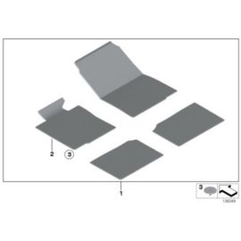 Genuine 1x Front Right Floor Mat Velour Carpet Anthracite O/S 51 47 7 265 447