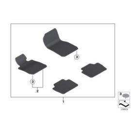 Genuine 1x Front Right Floor Mat Velour Carpet Anthracite O/S 51 47 7 332 094