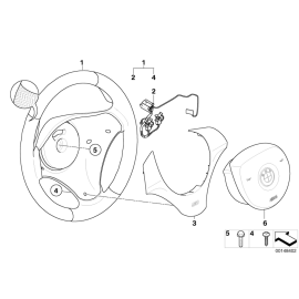 Genuine M Steering Wheel Cover Trim Leather Black 32 30 7 845 524