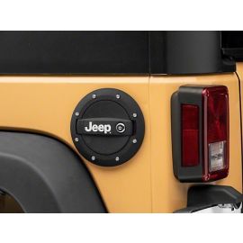 Officially Licensed Jeep 07-18 Jeep Wrangler JK Locking Fuel Door w/ Printed Jeep Logo