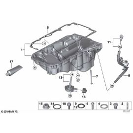 Гenuine Oil Pan Gasket Steel 11 13 7 807 302 | Оригинальный прокладка поддона BMW | 1 Серия E81, E82, E87, E90, E91, E60, X1, X3 | Новый