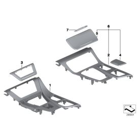 Genuine Centre Console Decor Trim Alu Brushed 51 16 9 206 400