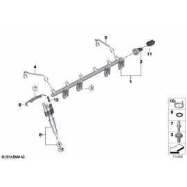 Genuine Fuel Injector High Pressure Rail Line Replacement 13 53 8 616 079