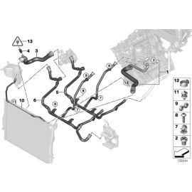 Genuine Cooling System Radiator Top Ventilation Line 17 12 7 565 092