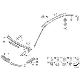 Genuine Exterior Trim Front Left Kidney Grille Black 51 13 8 208 683