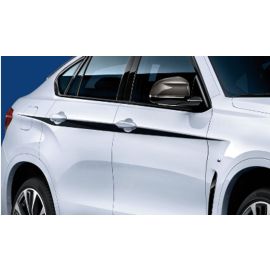 Настоящие M Performance акценты боковых полос черно-серебристые 51 14 2 357 137 для BMW X6 F16, оригинал от BMW.