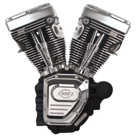 S&S Cycle 07-16 Модели Туреров T124 T-Серия Длинный Блок Wrinkle Black