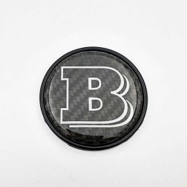 2-Piece Gray Metal Carbon Brabus 53mm Emblem Badge for Mercedes-Benz W463A/W464 G-Class Hood and Trunk
