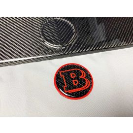 2-Piece Gray Metal Brabus 55mm Emblem Badge for Hood and Trunk for Mercedes-Benz G-Wagon G-Class W463 W463A