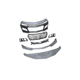 2010-2015 Camaro ZL1 Front Bumper Conversion 7pcs Flat BLK