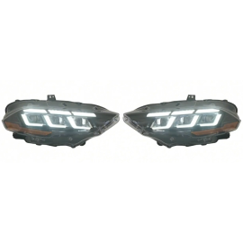2018-2022 Ford Mustang S650 Style Headlights w/ LED Amber Sequential Turn Signals - Auto Addict