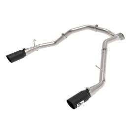 aFe Large Bore-HD 3 DPF-Back Stainless Steel Exhaust System - Black Tips