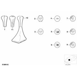 Genuine Gear Shifter Selector Lever Cover Leather Black 25 11 1 221 510