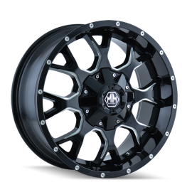 Mayhem 8015 Warrior 20x10 / 6x135 BP / -25mm Offset / 106mm Hub Black w/ Milled Spokes Wheel