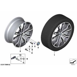Купить легкосплавное колесо BMW 20 дюймов Orbit Grey 8Jx20 ET27 36108010268 для X3 G01 — оригинал от BMW.