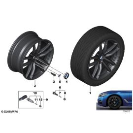 Genuine 18 Disc Wheel Rim Light Alloy Jet Black 9Jx18 ET:44 36 10 8 093 916