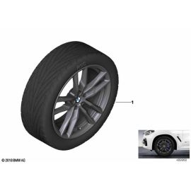 Genuine 19 TPM Wheel Tyre Set Summer Orbit Grey 245/50R19 105W 36 11 5 A60 4C1