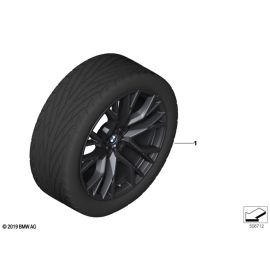 Genuine 22 TPM Wheel Tyre Set Summer Jet Black M Performance 36 11 5 A81 8E0