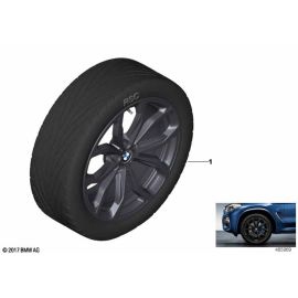 Genuine 20 TPM Wheel Tyre Set Summer Matt Black R20 Y Spoke 36 11 5 A8D 982