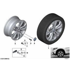 Genuine 17 Disc Wheel Light Alloy Reflex Silver 7.5Jx17 ET:52 36 11 6 856 065