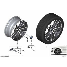 Genuine 18 Wheel Rim Disc Light Alloy Orbit Grey 7.5Jx18 ET:25 36 11 6 883 522