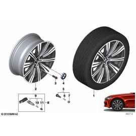 Genuine 18 Disc Wheel Rim Light Alloy Jet Black 7.5Jx18 ET:25 36 11 6 883 524