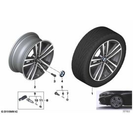 Genuine 17 Wheel Rim Light Alloy Orbit Grey 7.5Jx17 ET 54 36 11 6 884 022