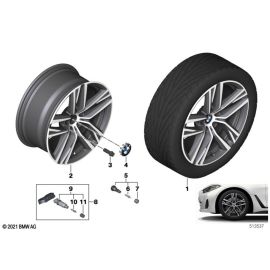 Гenuine 18-дюймовые легкосплавные диски BMW Gunmetal Grey для 4 Series G26 2022 года, MPN: 36 11 6 896 768, оригинал BMW.