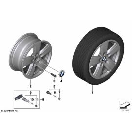 Genuine 16 Wheel Rim Light Alloy Ferric Grey 7Jx16 ET 47 36 11 6 897 609