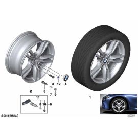 Genuine 18 Wheel Rim Disc Alloy Dekor Silver 2 8.5Jx18 ET:47 36 11 7 845 881