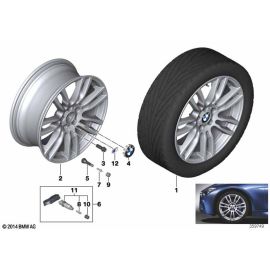 Гenuine 19" легкосплавный диск BMW 3 Series F30, серый, 8.5Jx19 ET47, оригинал 36 11 7 850 021