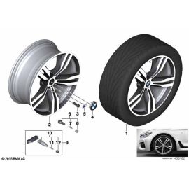 Настоящее 20-дюймовое колесо диска из легкого сплава Orbit Grey 8.5Jx20 ET25 для BMW 6 серии G32 Gran Turismo, запчасть 36 11 7 850 581.