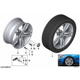 Гenuine 18 Дюймовое Легкосплавное Кольцо BMW Ferric Grey, 8Jx18 ET:34, 3 Серия (F30) 2014, Оригинал BMW.